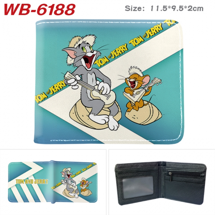 Tom and Jerry Animation color PU leather half fold wallet 11.5X9X2CM WB-6188