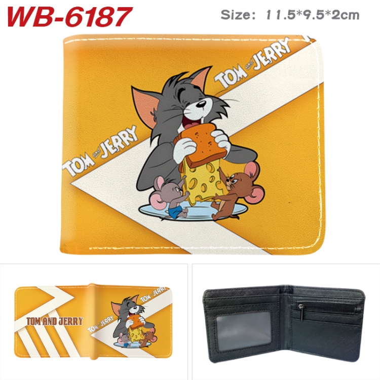 Tom and Jerry Animation color PU leather half fold wallet 11.5X9X2CM WB-6187