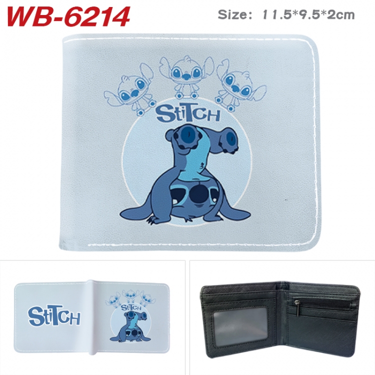 Lilo & Stitch Animation color PU leather half fold wallet 11.5X9X2CM