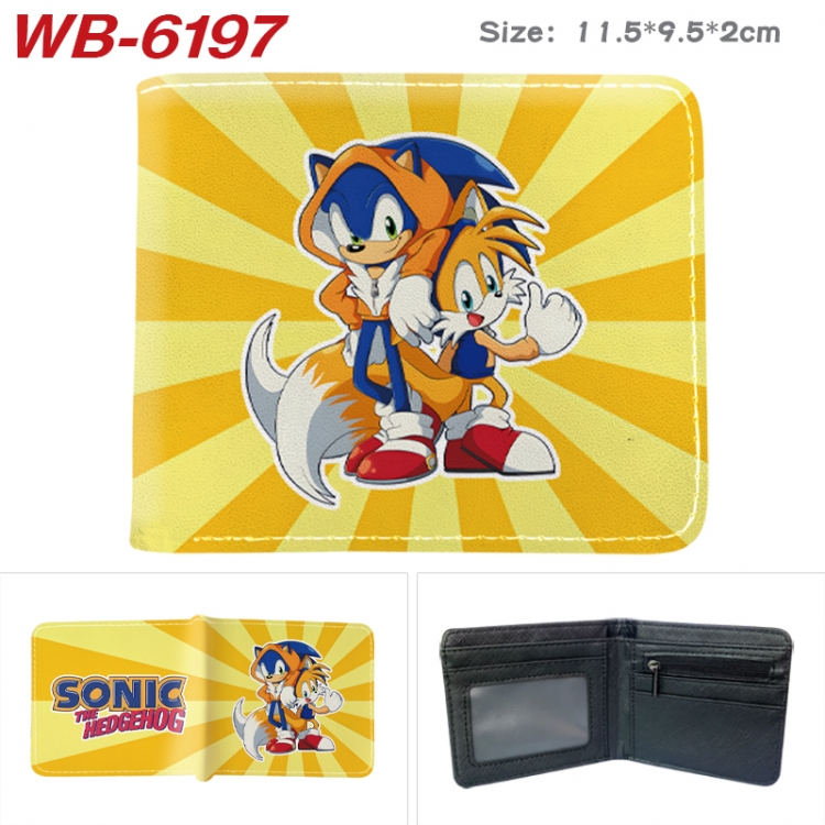 Sonic The Hedgehog Animation color PU leather half fold wallet 11.5X9X2CM WB-6197