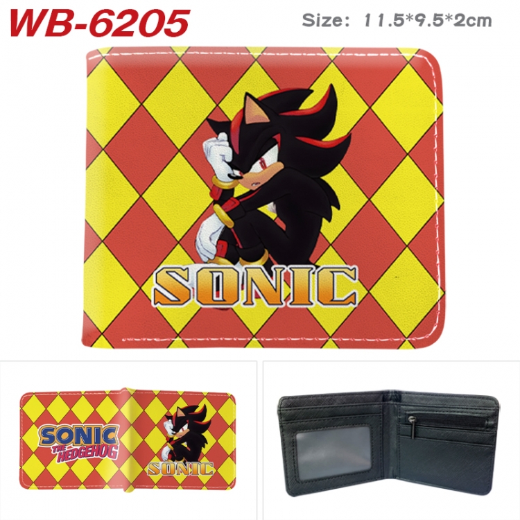 Sonic The Hedgehog Animation color PU leather half fold wallet 11.5X9X2CM WB-6205