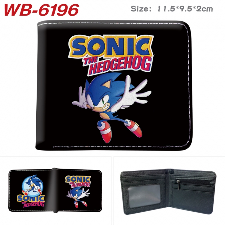 Sonic The Hedgehog Animation color PU leather half fold wallet 11.5X9X2CM WB-6196