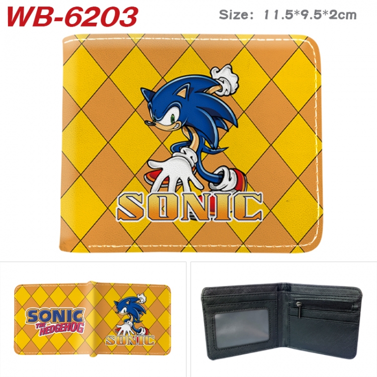 Sonic The Hedgehog Animation color PU leather half fold wallet 11.5X9X2CM WB-6203