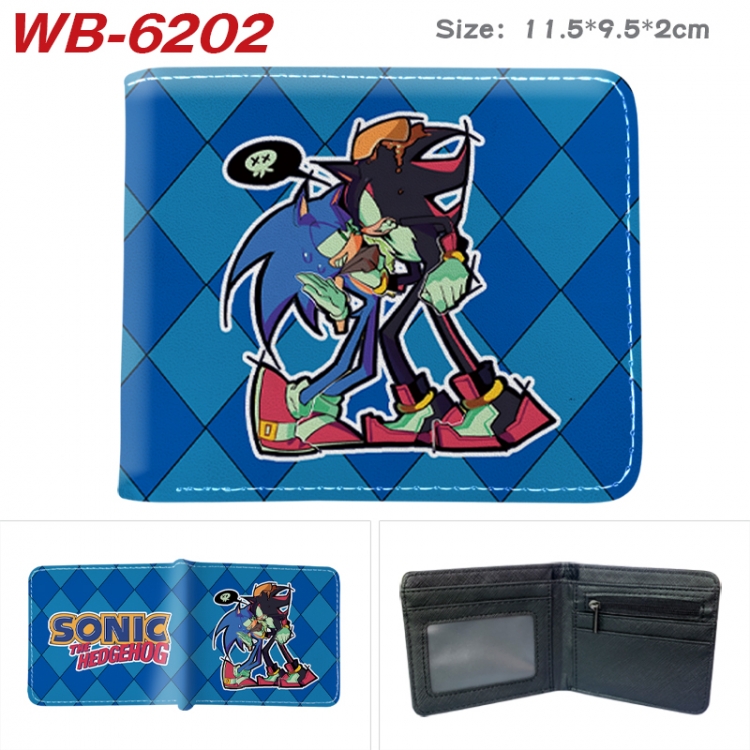 Sonic The Hedgehog Animation color PU leather half fold wallet 11.5X9X2CM WB-6202