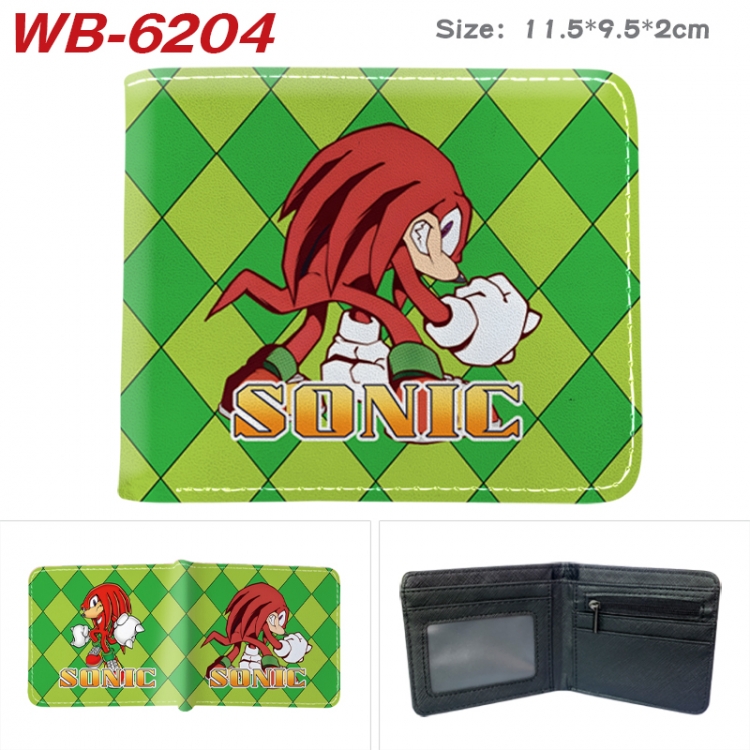 Sonic The Hedgehog Animation color PU leather half fold wallet 11.5X9X2CM WB-6204