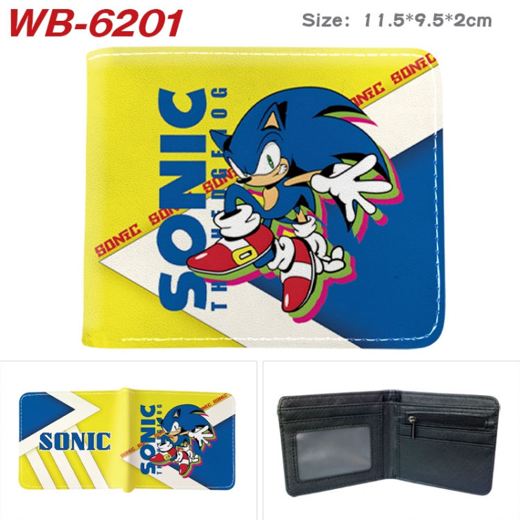 Sonic The Hedgehog Animation color PU leather half fold wallet 11.5X9X2CM  WB-6201