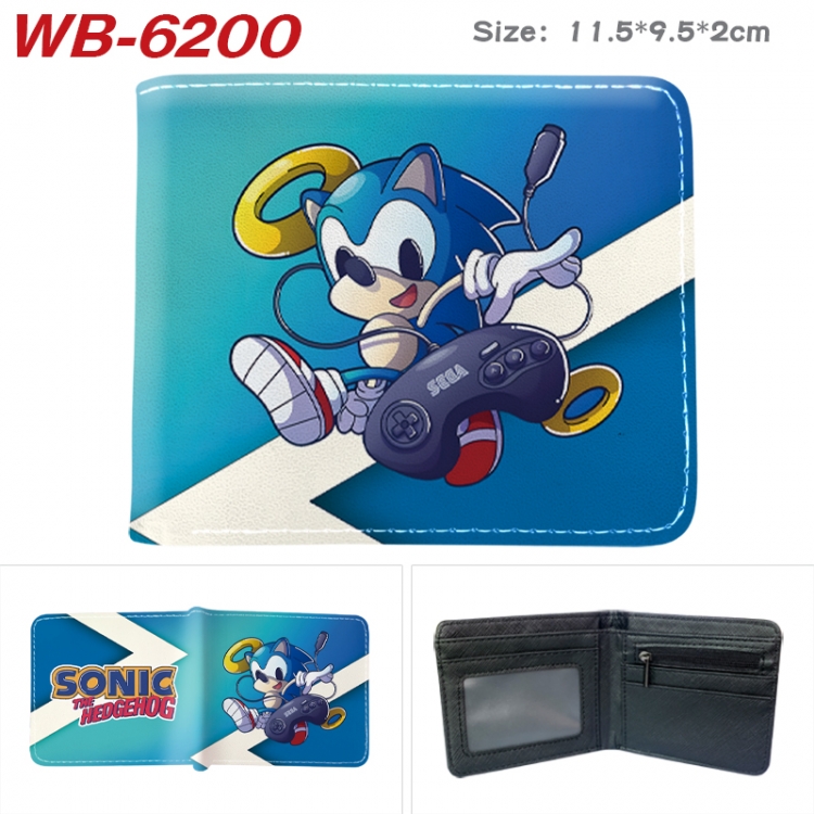 Sonic The Hedgehog Animation color PU leather half fold wallet 11.5X9X2CM WB-6200