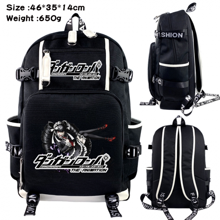 Dangan-Ronpa Data USB backpack Cartoon printed student backpack 46X35X14CM 650G