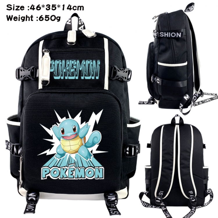 Pokemon Data USB backpack Cartoon printed student backpack 46X35X14CM 650G