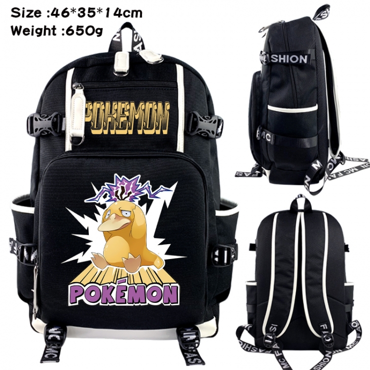 Pokemon Data USB backpack Cartoon printed student backpack 46X35X14CM 650G