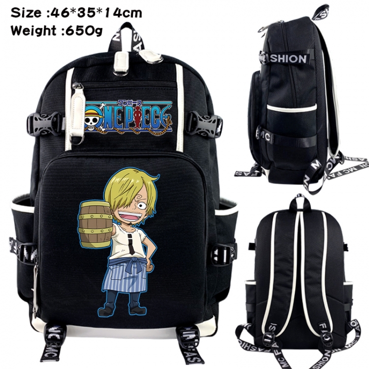 One Piece Data USB backpack Cartoon printed student backpack 46X35X14CM 650G