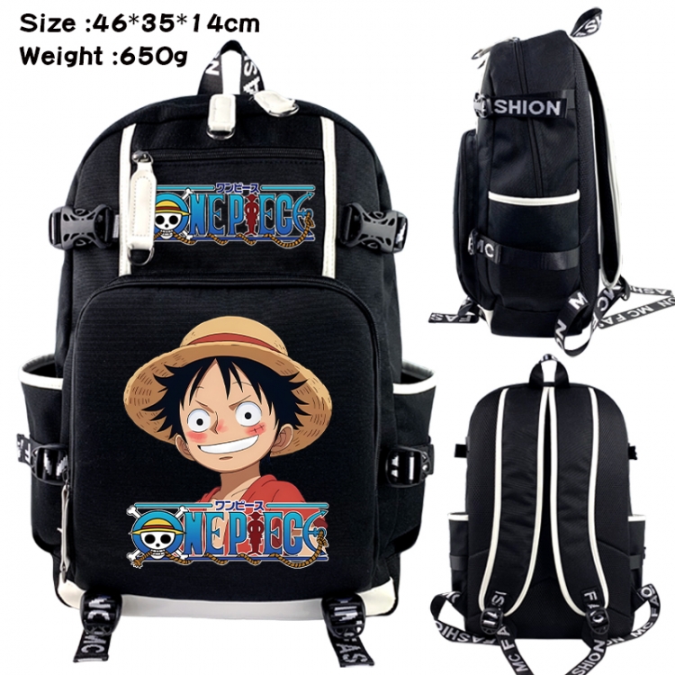 One Piece Data USB backpack Cartoon printed student backpack 46X35X14CM 650G