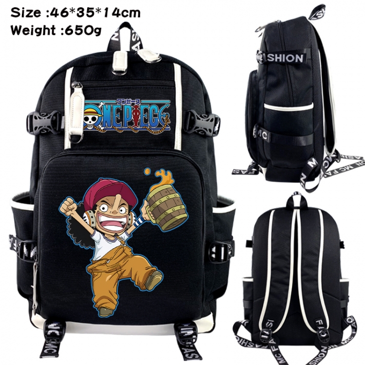 One Piece Data USB backpack Cartoon printed student backpack 46X35X14CM 650G