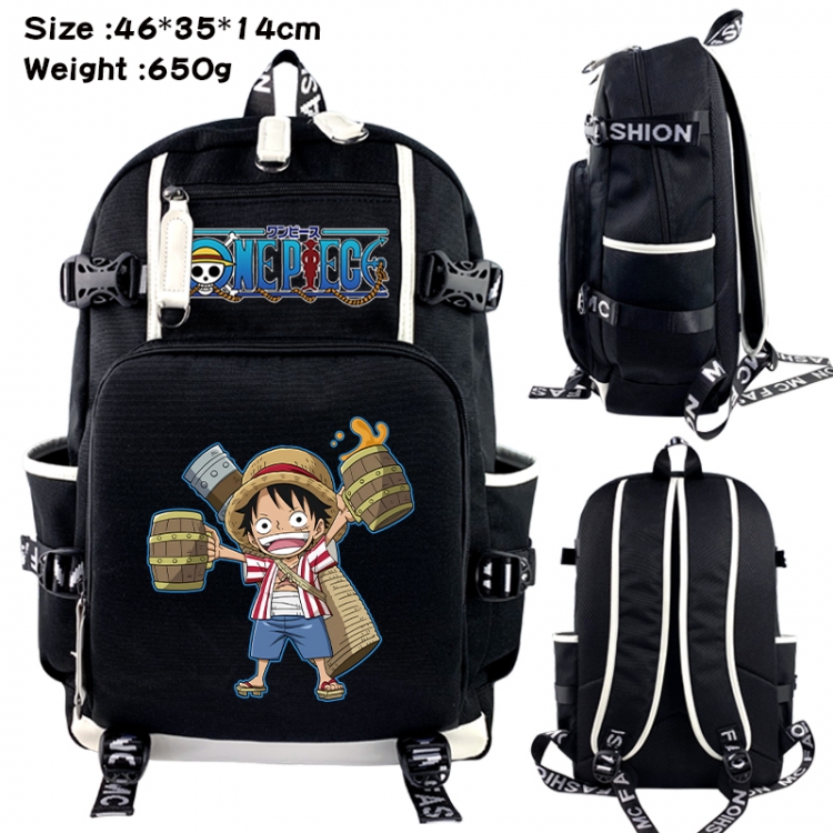 One Piece Data USB backpack Cartoon printed student backpack 46X35X14CM 650G