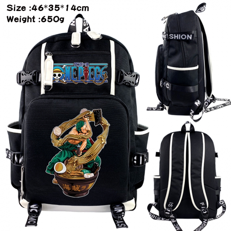 One Piece Data USB backpack Cartoon printed student backpack 46X35X14CM 650G