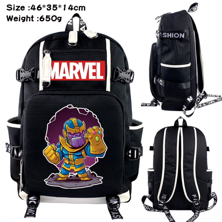 Marvel Data USB backpack Cartoon printed student backpack 46X35X14CM 650G