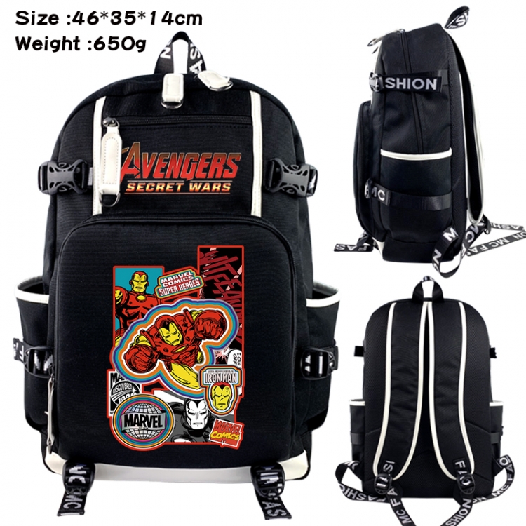 Marvel Data USB backpack Cartoon printed student backpack 46X35X14CM 650G