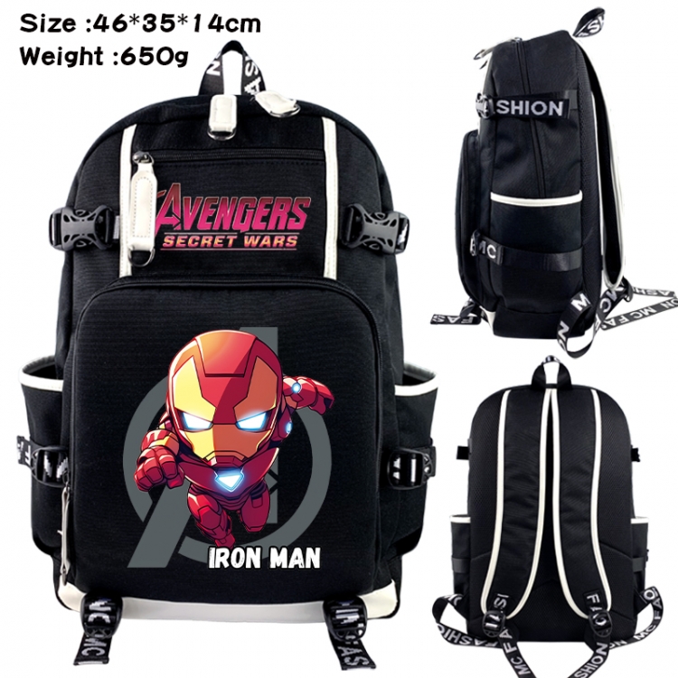 Marvel Data USB backpack Cartoon printed student backpack 46X35X14CM 650G