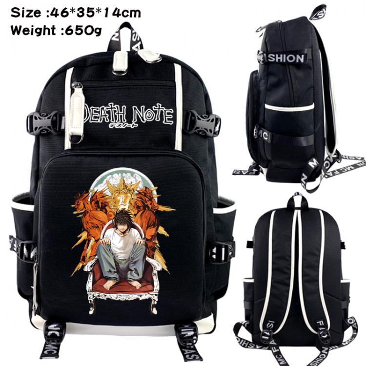 Death note Data USB backpack Cartoon printed student backpack 46X35X14CM 650G