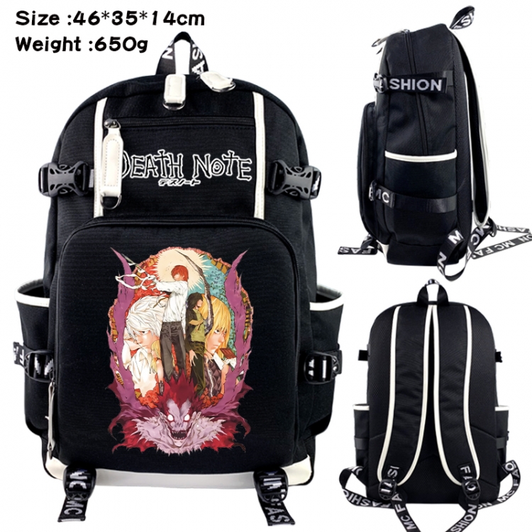 Death note Data USB backpack Cartoon printed student backpack 46X35X14CM 650G