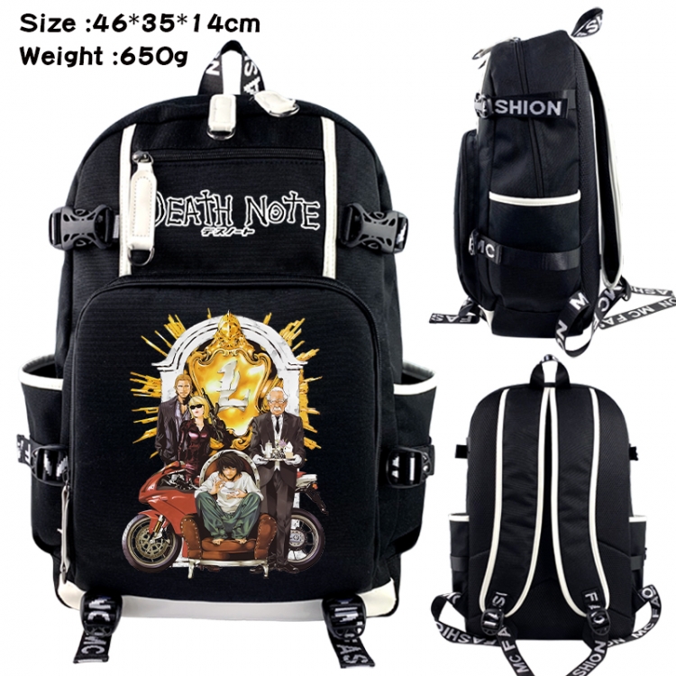 Death note Data USB backpack Cartoon printed student backpack 46X35X14CM 650G