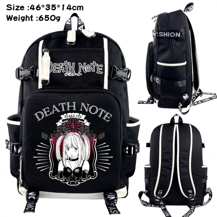 Death note Data USB backpack Cartoon printed student backpack 46X35X14CM 650G