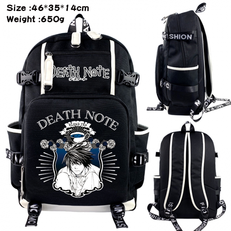 Death note Data USB backpack Cartoon printed student backpack 46X35X14CM 650G