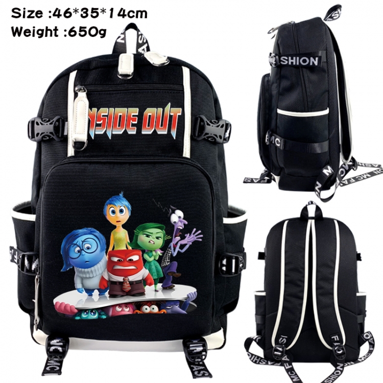 Inside Out Data USB backpack Cartoon printed student backpack 46X35X14CM 650G