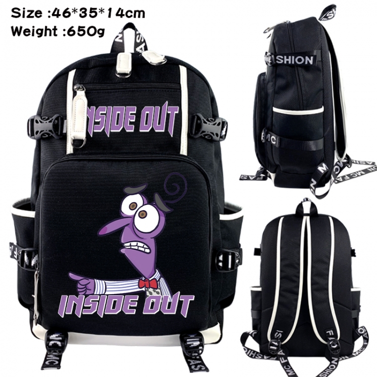 Inside Out Data USB backpack Cartoon printed student backpack 46X35X14CM 650G