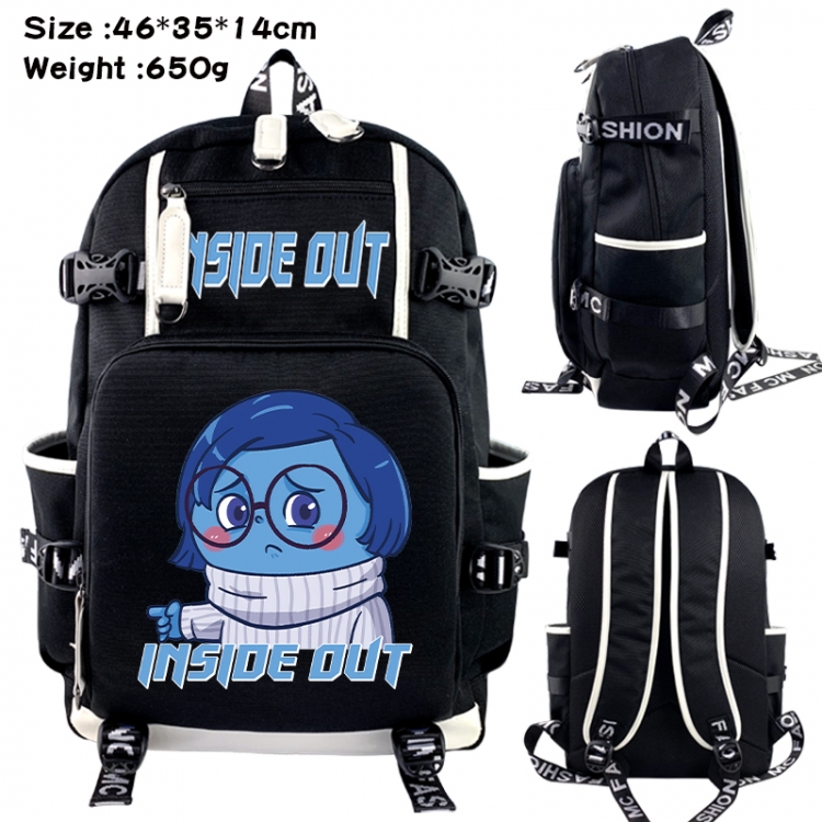 Inside Out Data USB backpack Cartoon printed student backpack 46X35X14CM 650G