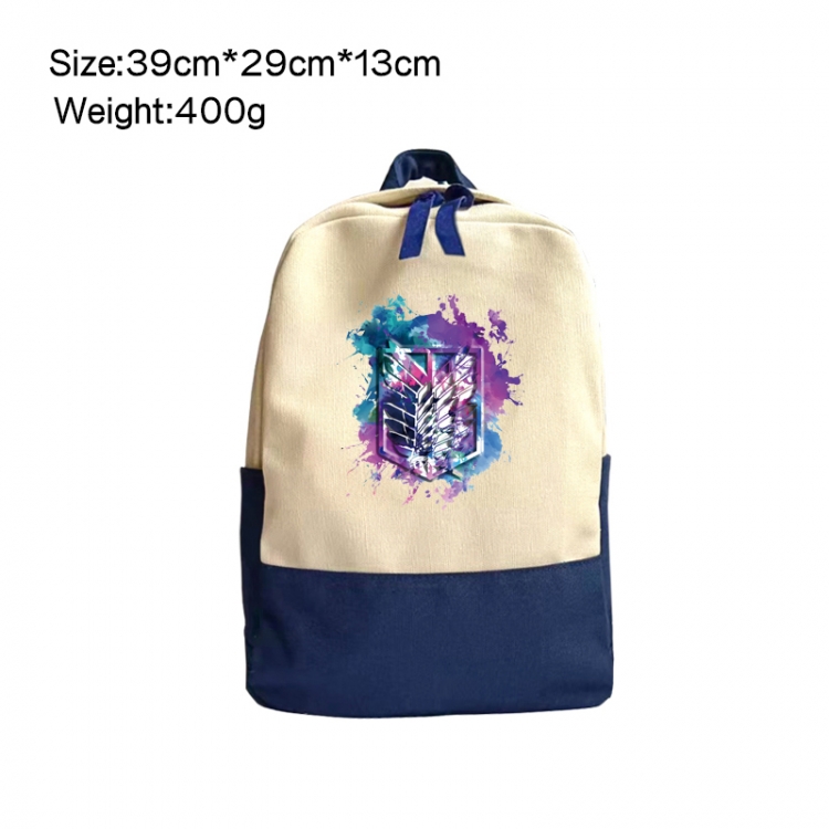 Shingeki no Kyojin Anime Surrounding Canvas Colorful Backpack 39x29x13cm