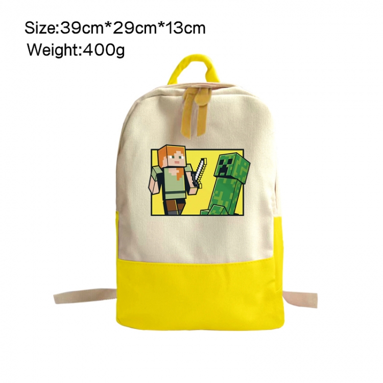 Minecraft Anime Surrounding Canvas Colorful Backpack 39x29x13cm