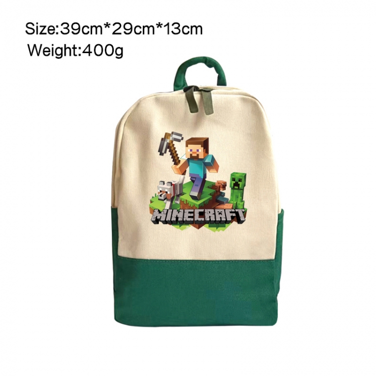 Minecraft Anime Surrounding Canvas Colorful Backpack 39x29x13cm