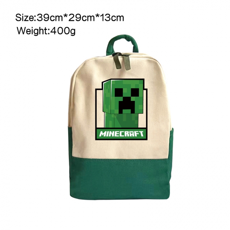 Minecraft Anime Surrounding Canvas Colorful Backpack 39x29x13cm