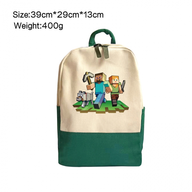 Minecraft Anime Surrounding Canvas Colorful Backpack 39x29x13cm