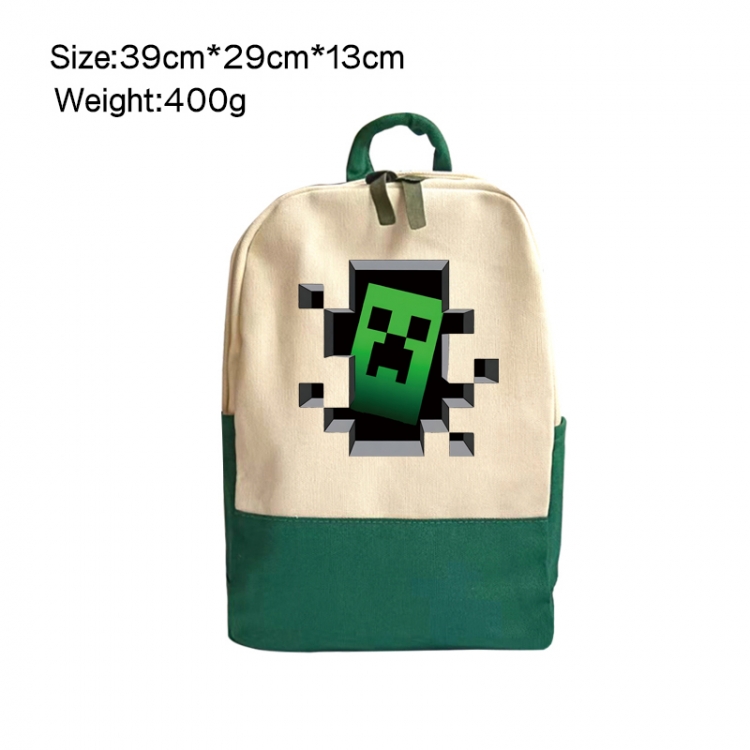 Minecraft Anime Surrounding Canvas Colorful Backpack 39x29x13cm