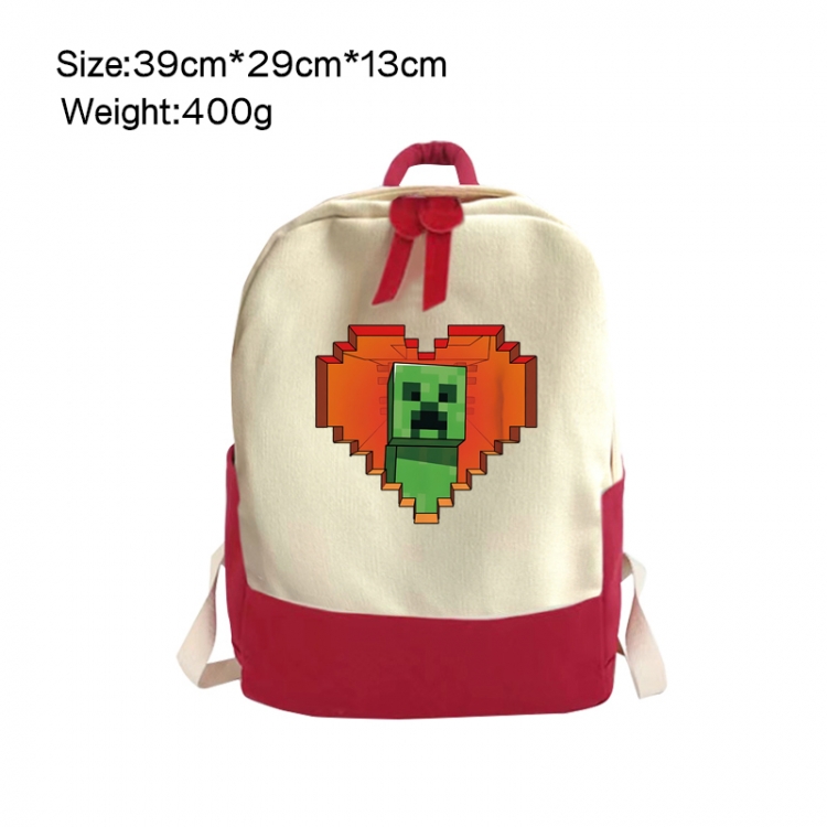 Minecraft Anime Surrounding Canvas Colorful Backpack 39x29x13cm