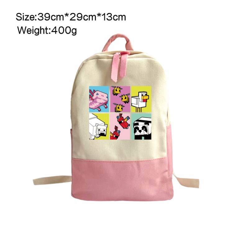 Minecraft Anime Surrounding Canvas Colorful Backpack 39x29x13cm