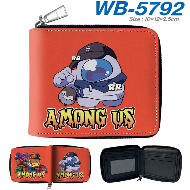 Among us Anime color short full zip folding wallet 10x12x2.5cm WB-5792