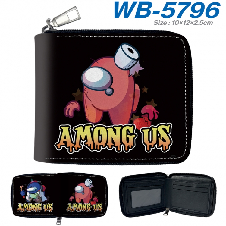 Among us Anime color short full zip folding wallet 10x12x2.5cm WB-5796