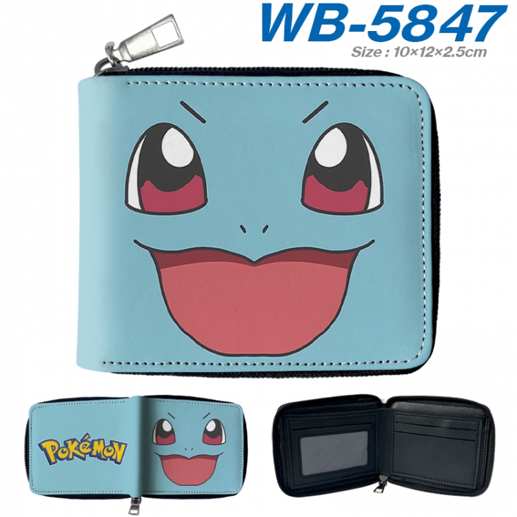 Pokemon Anime color short full zip folding wallet 10x12x2.5cm WB-5847