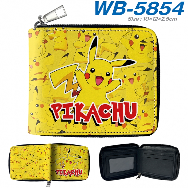 Pokemon Anime color short full zip folding wallet 10x12x2.5cm WB-5854