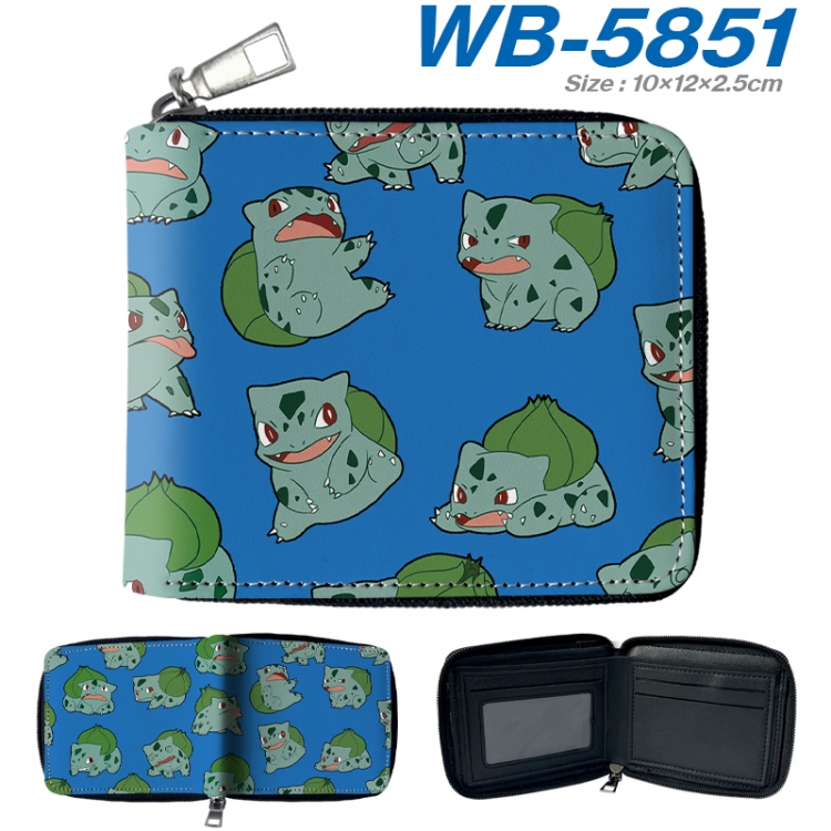 Pokemon Anime color short full zip folding wallet 10x12x2.5cm WB-5851