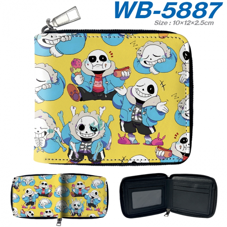 Undertale Anime color short full zip folding wallet 10x12x2.5cm WB-5887