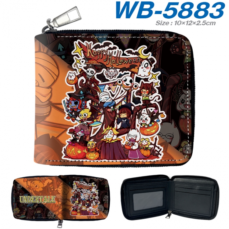 Undertale Anime color short full zip folding wallet 10x12x2.5cm WB-5883