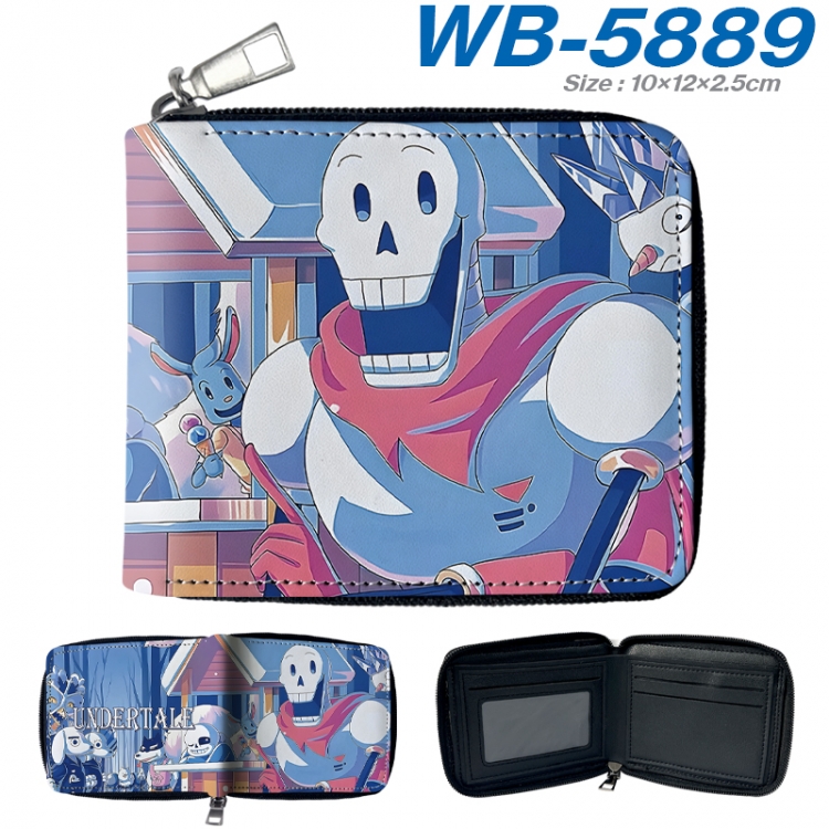 Undertale Anime color short full zip folding wallet 10x12x2.5cm  WB-5889