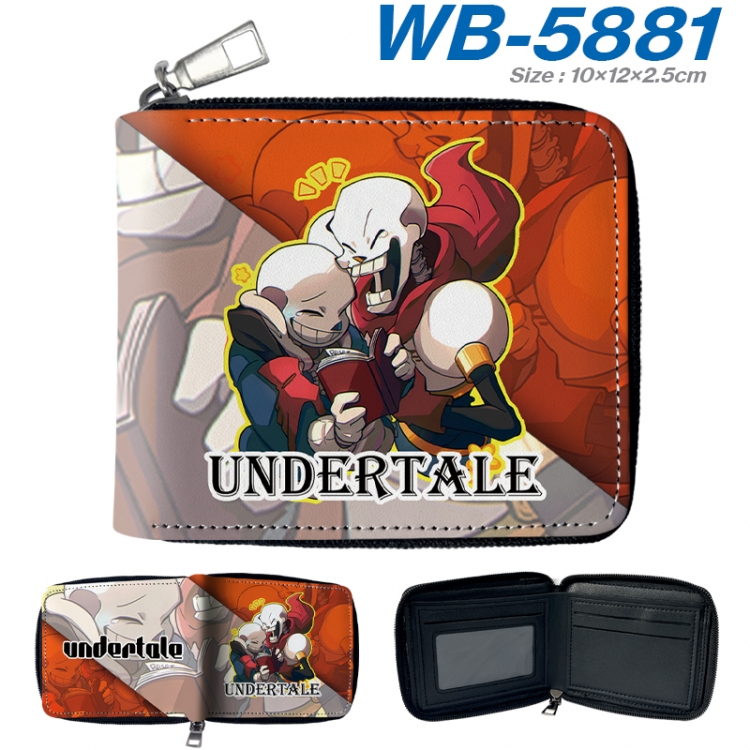 Undertale Anime color short full zip folding wallet 10x12x2.5cm WB-5881