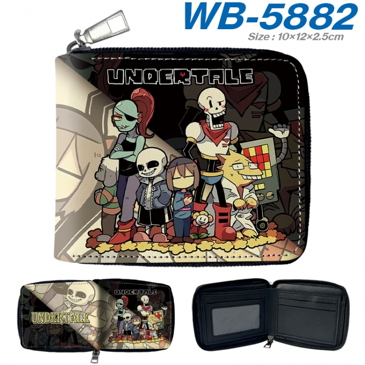 Undertale Anime color short full zip folding wallet 10x12x2.5cm WB-5882