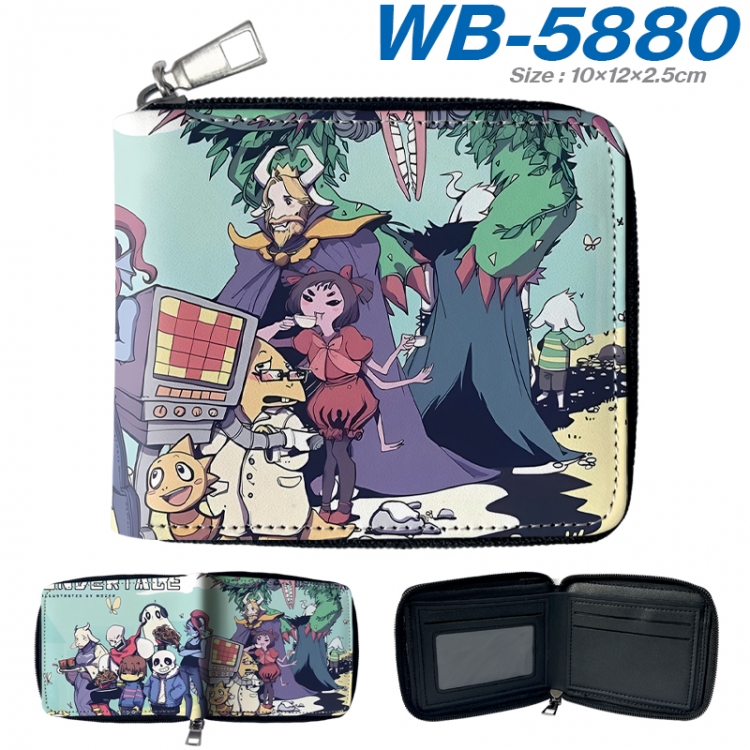 Undertale Anime color short full zip folding wallet 10x12x2.5cm WB-5880