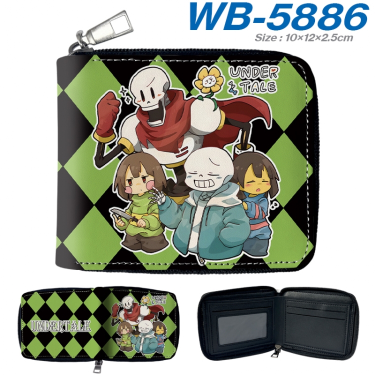 Undertale Anime color short full zip folding wallet 10x12x2.5cm WB-5886